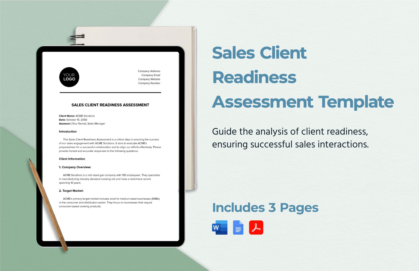 Sales Client Readiness Assessment Template in Word, Google Docs, PDF