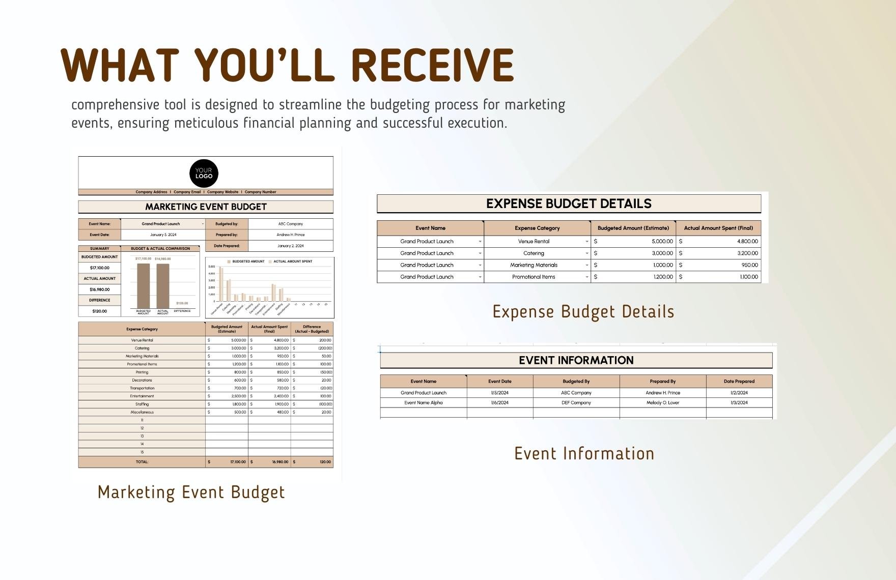 Marketing Event Budget Template