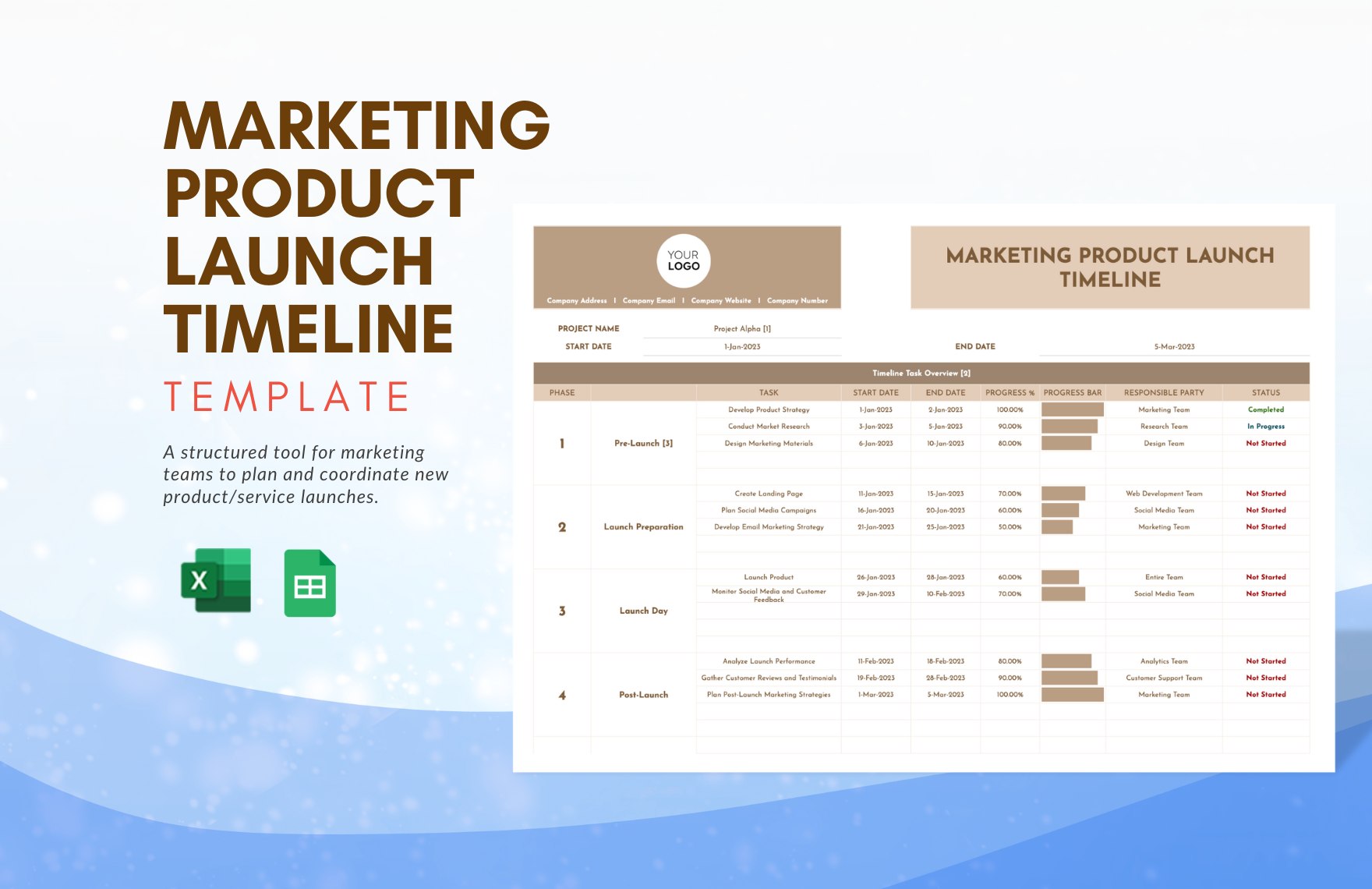 Marketing Product Launch Timeline Template