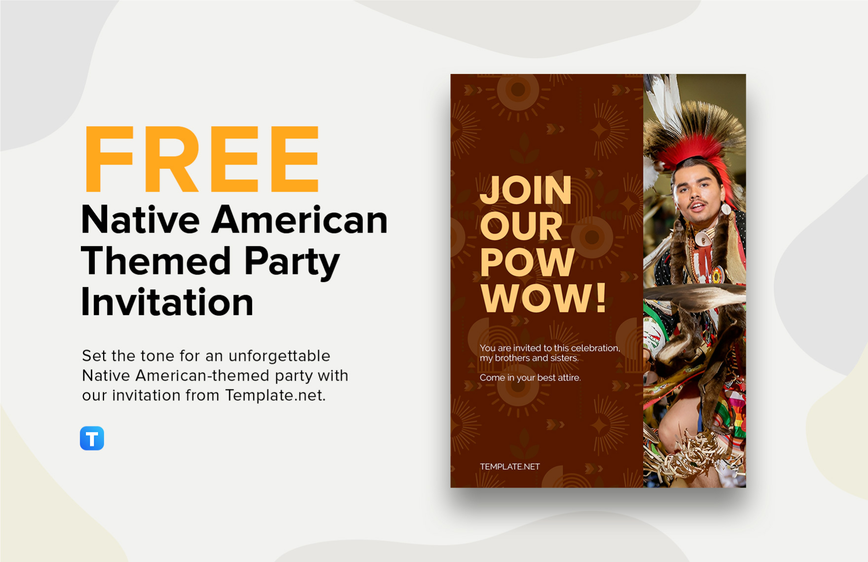 Free Native American Themed Party Invitation Template