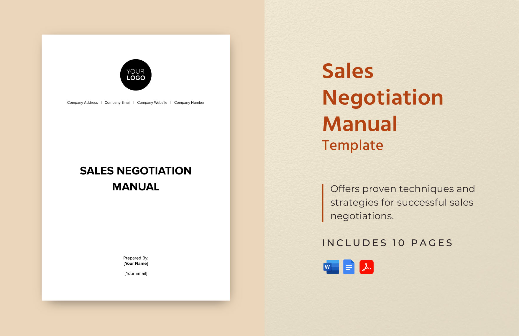Sales Negotiation Manual Template in Word, Google Docs, PDF