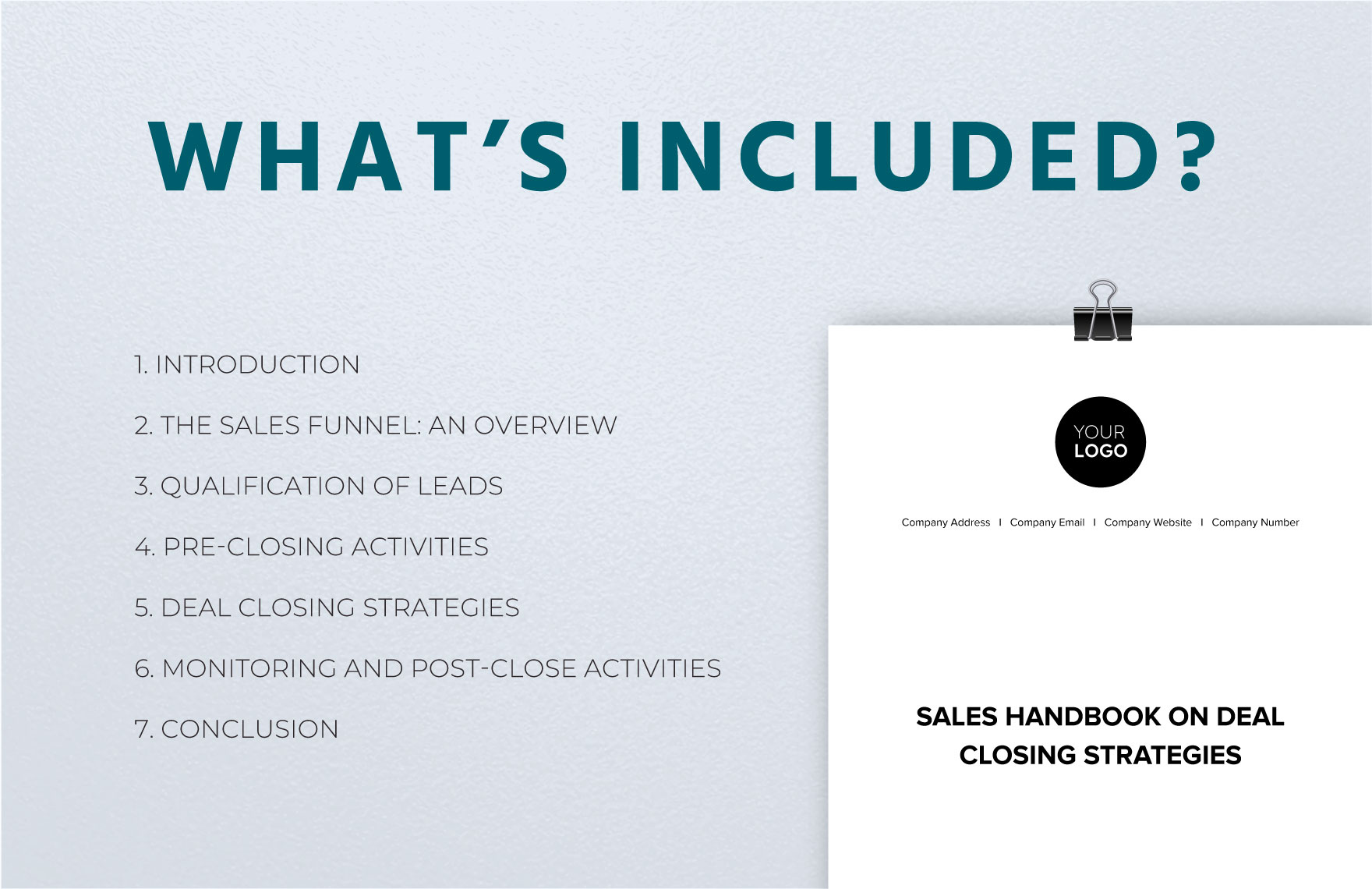 Sales Handbook on Deal Closing Strategies Template