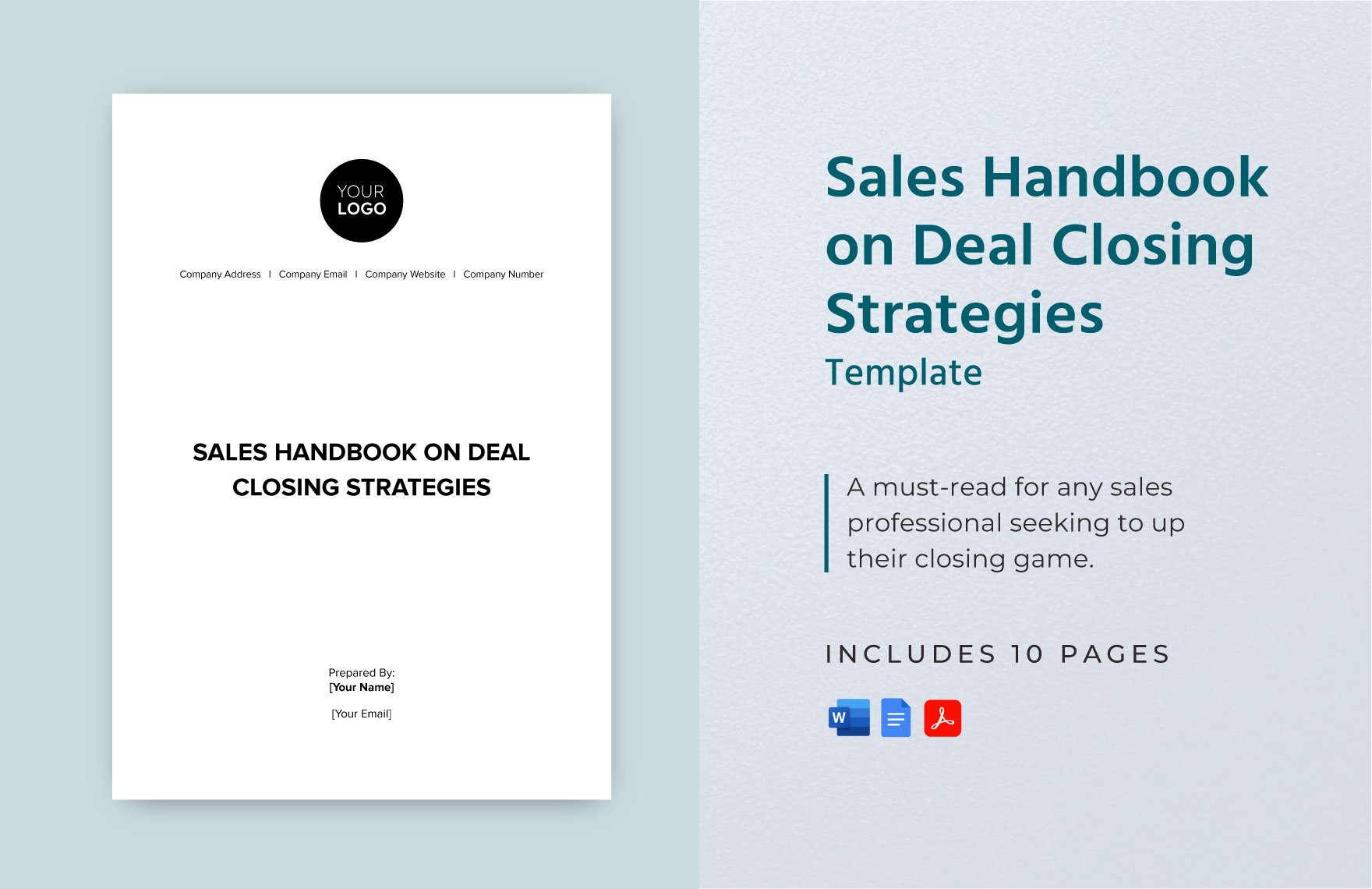 Sales Handbook on Deal Closing Strategies Template