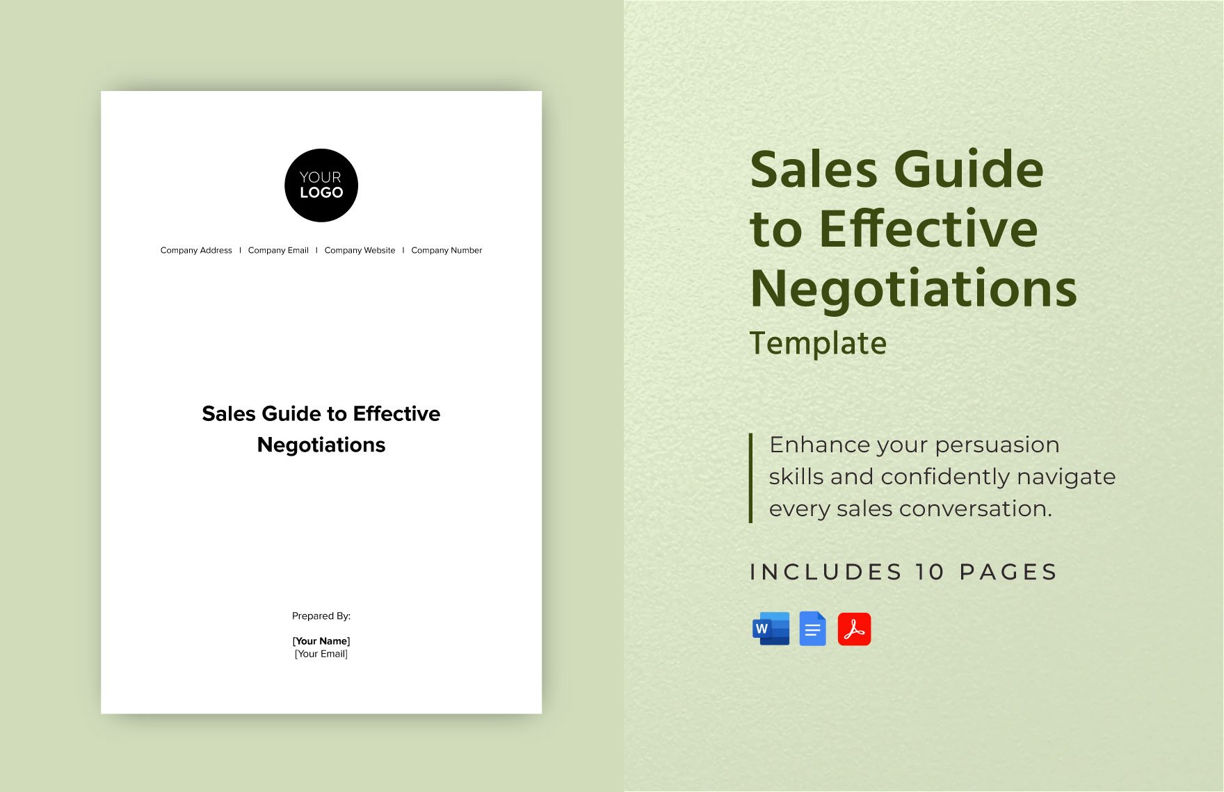 Sales Guide to Effective Negotiations Template in Word, Google Docs, PDF