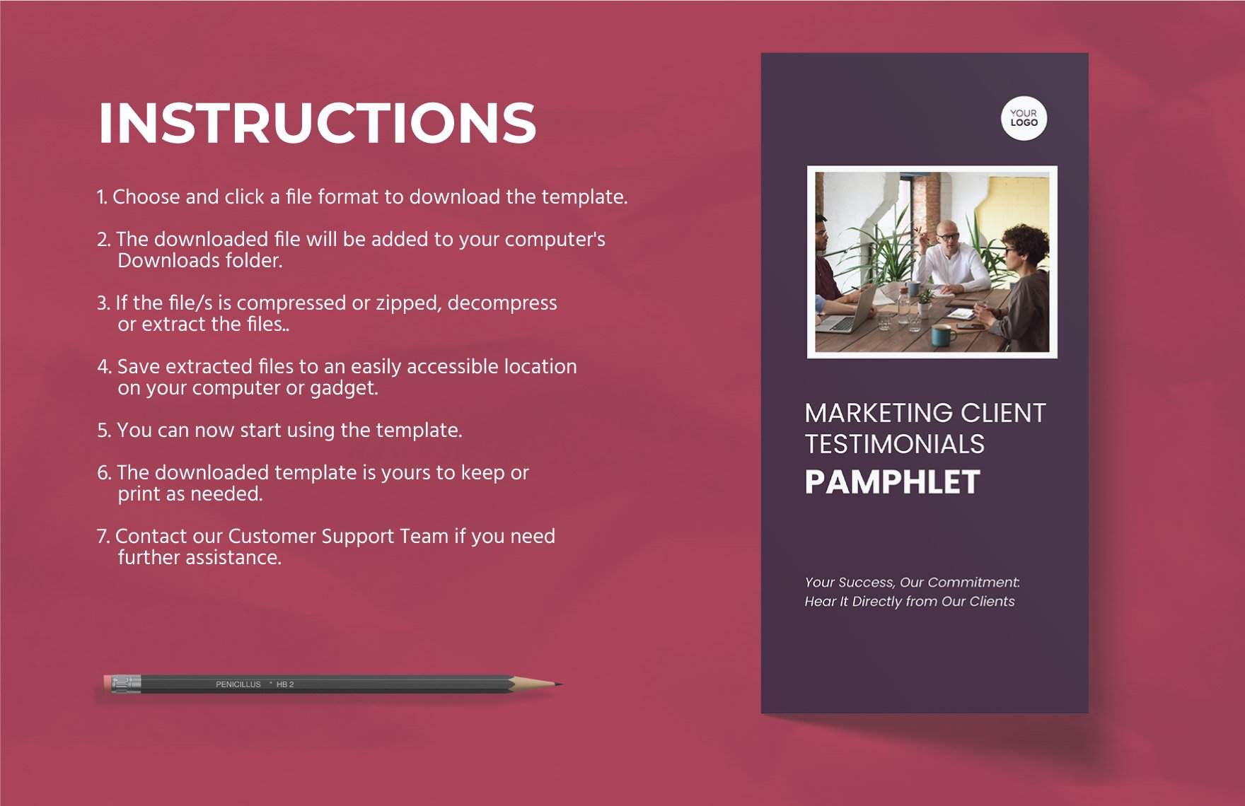 Marketing Client Testimonials Pamphlet Template