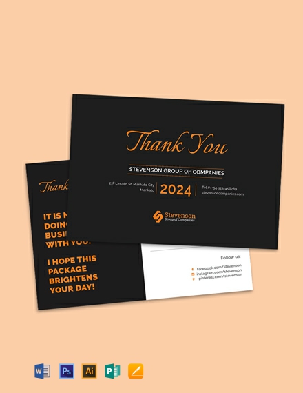 Free Business Thank You Postcard Template