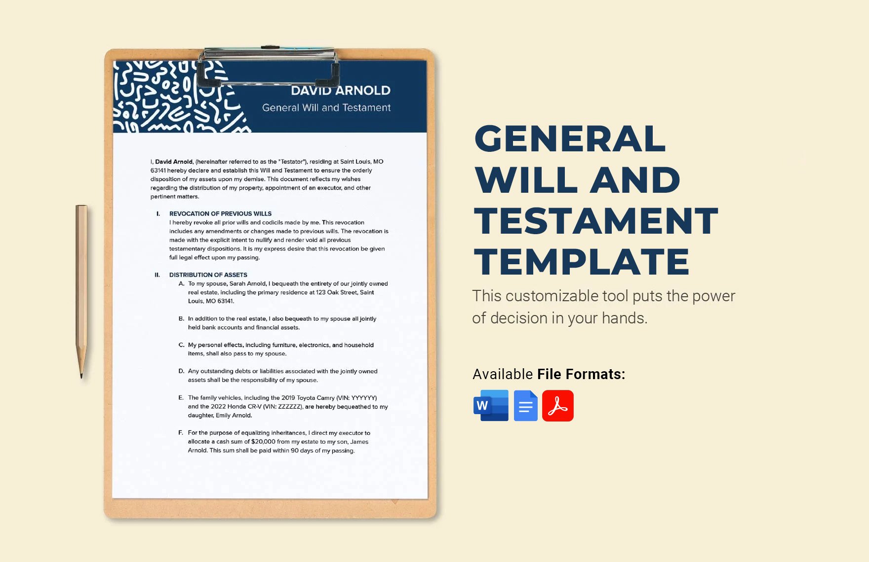 General Will and Testament Template