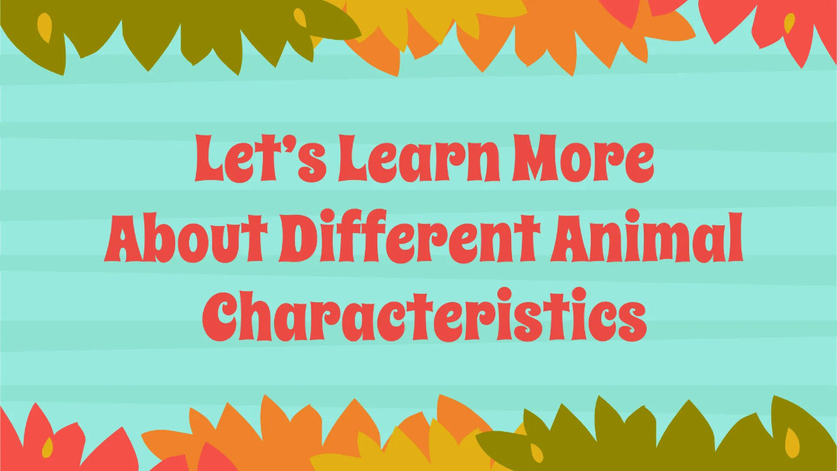 Free Animal Characteristics Template to Edit Online