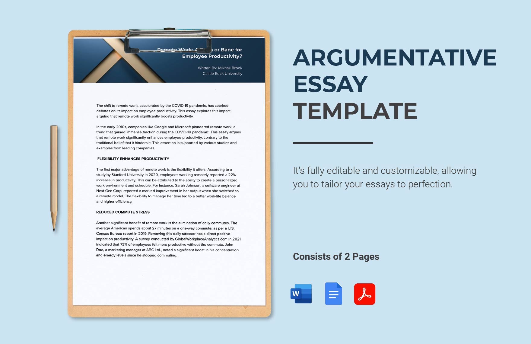 Free Argumentative Essay Template in Word, Google Docs, PDF