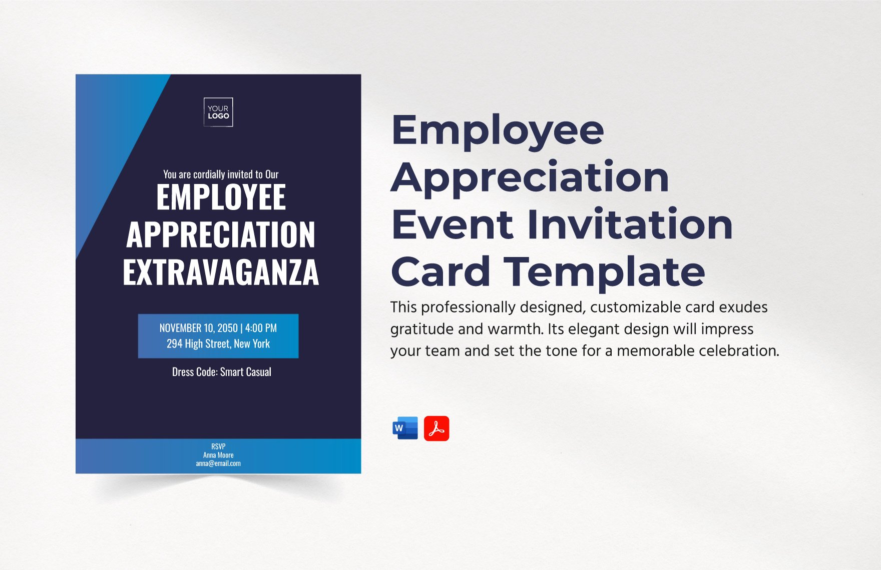 Employee Appreciation Event Invitation Card Template