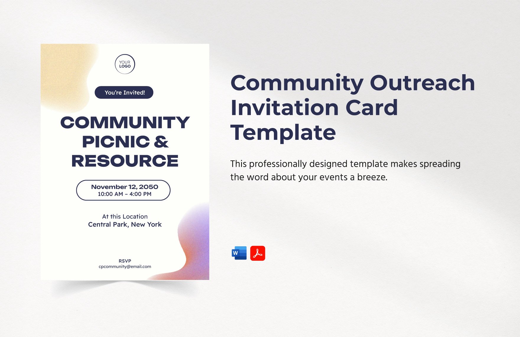 Community Outreach Invitation Card Template