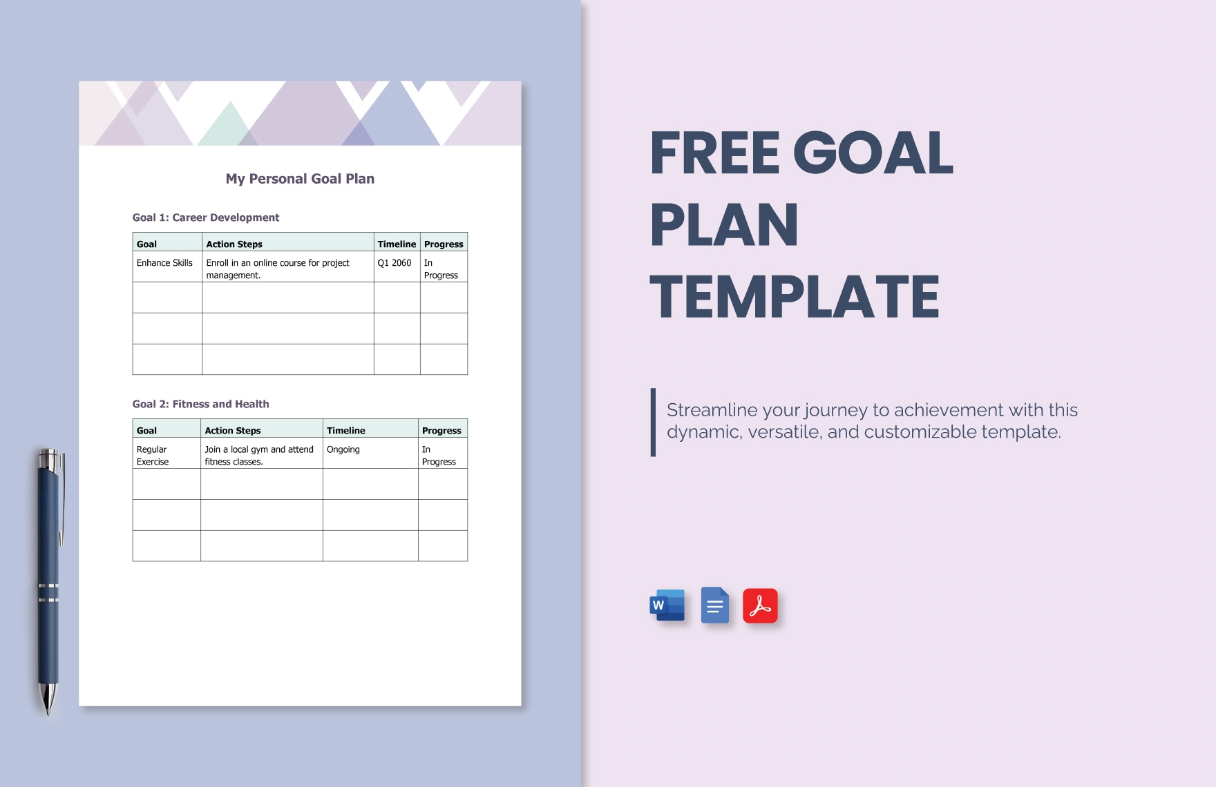Free Goal Plan Template