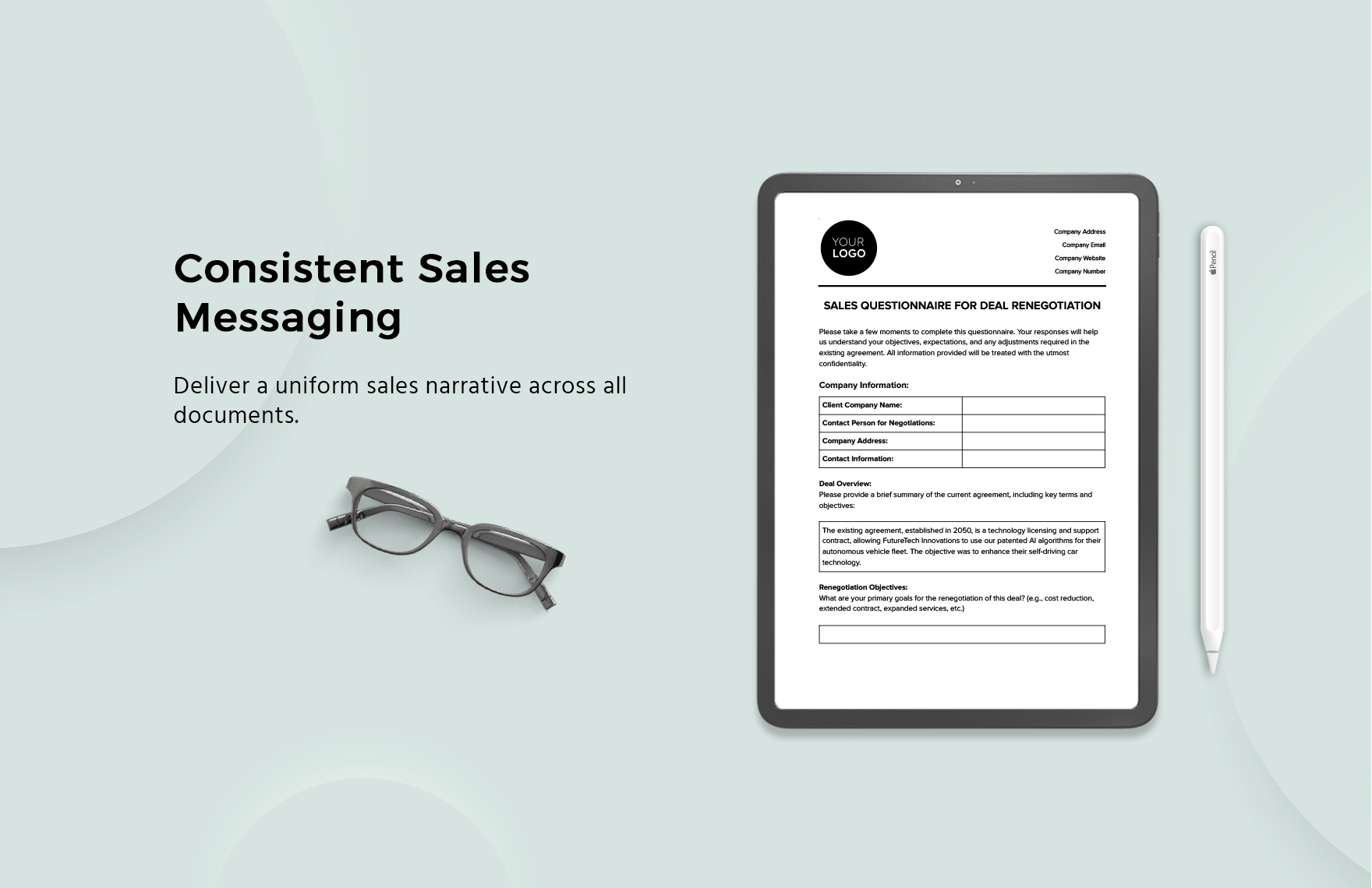 Sales Questionnaire for Deal Renegotiation Template