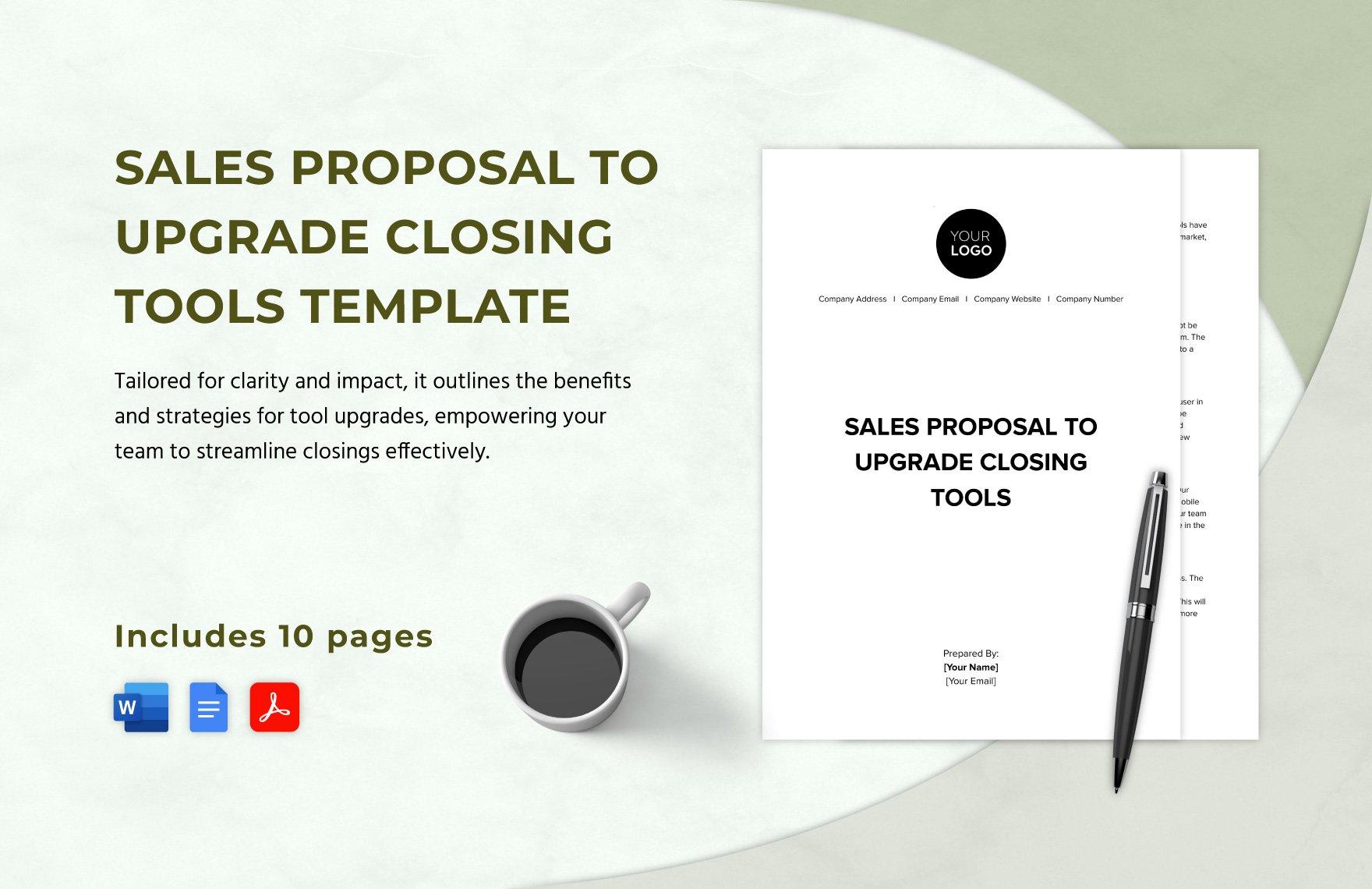 Sales Proposal to Upgrade Closing Tools Template