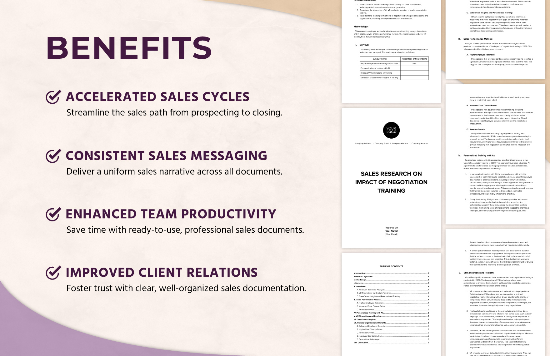 Sales Research on Impact of Negotiation Training Template