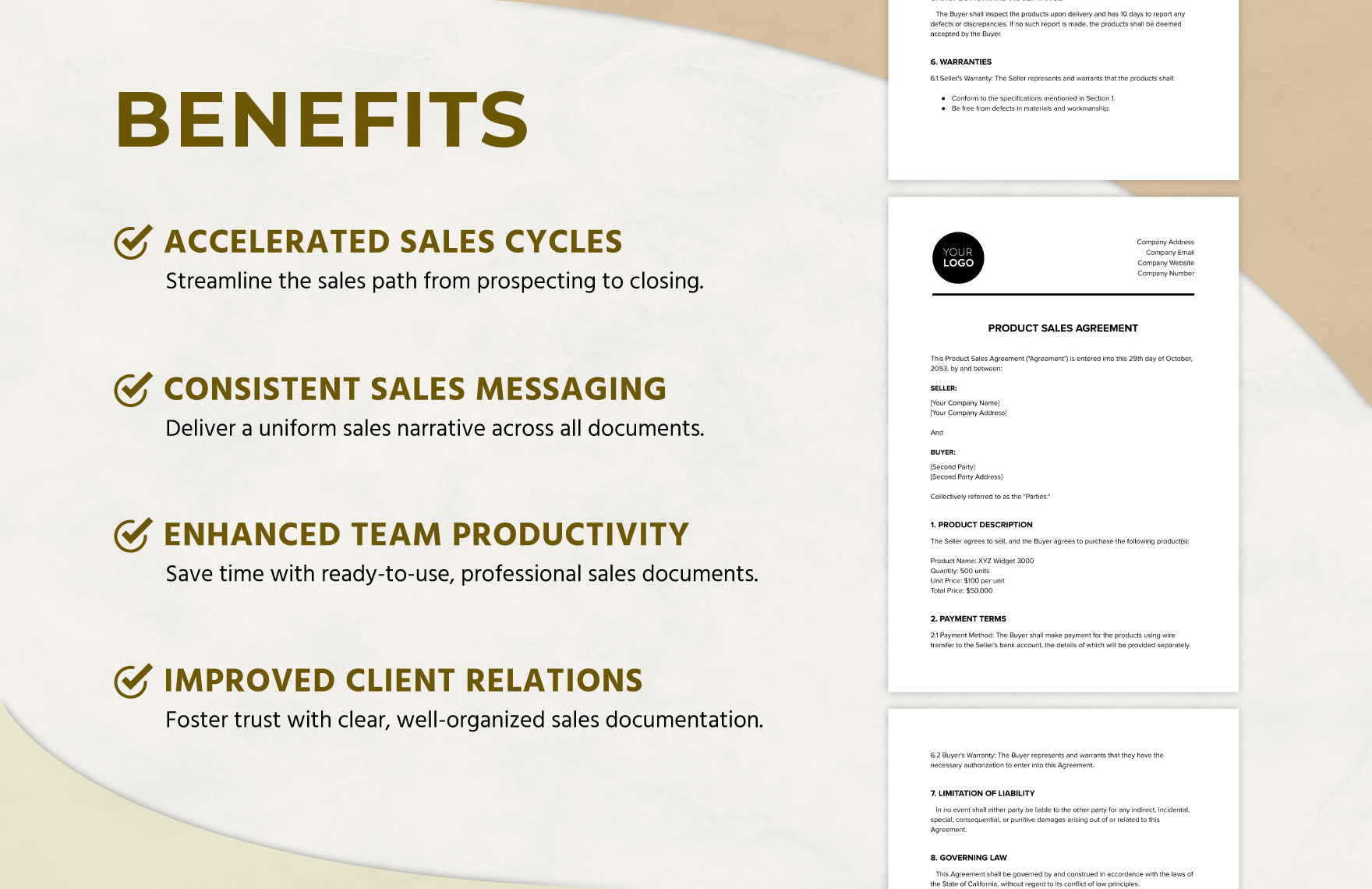 Product Sales Agreement Template