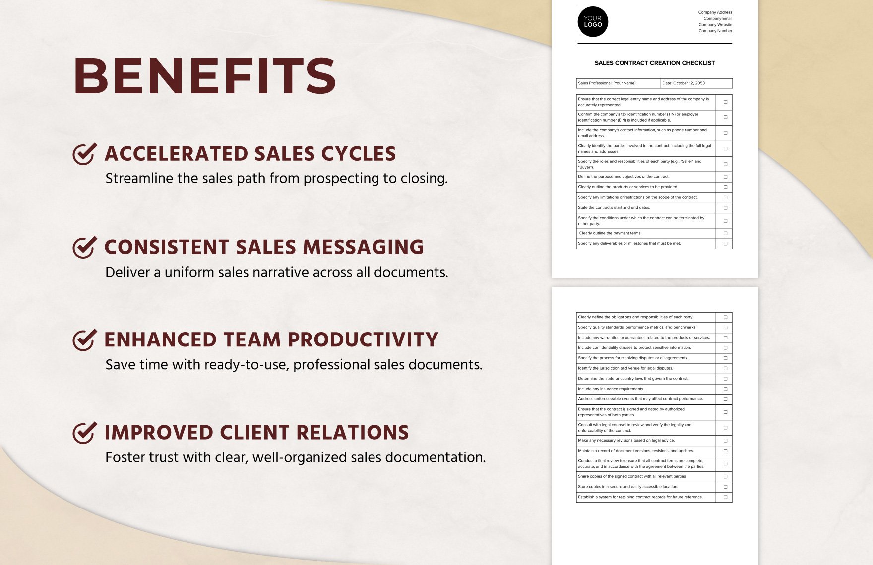 Sales Contract Creation Checklist Template