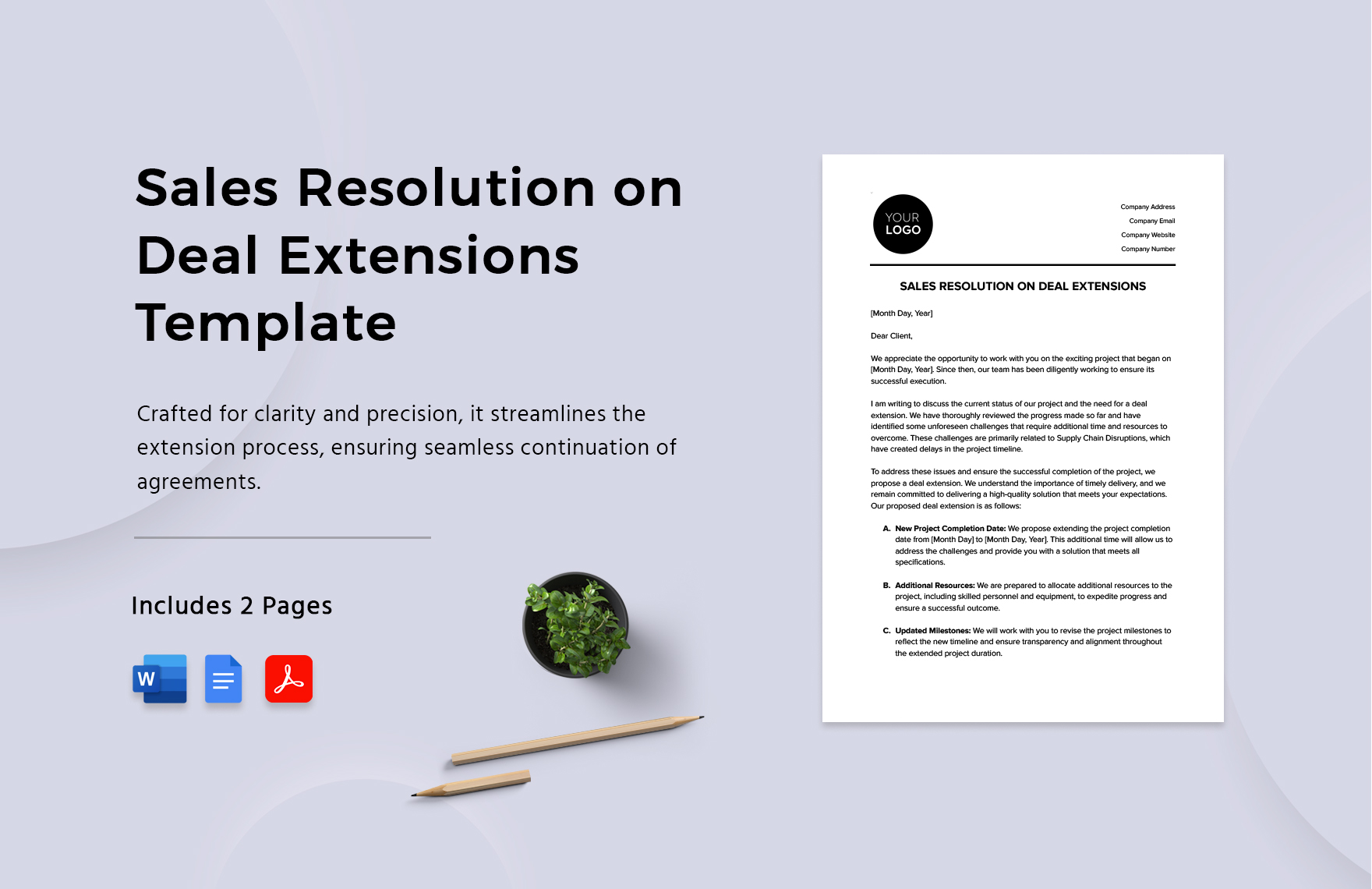 Sales Resolution on Deal Extensions Template in Word, Google Docs, PDF
