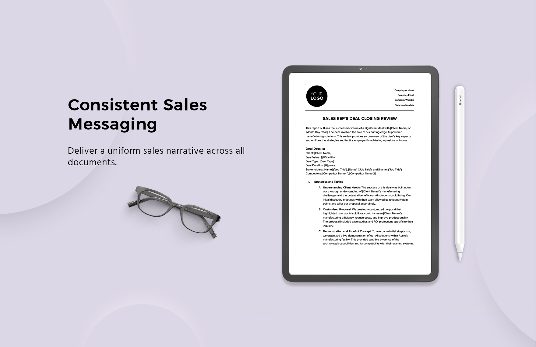 Sales Rep's Deal Closing Review Template