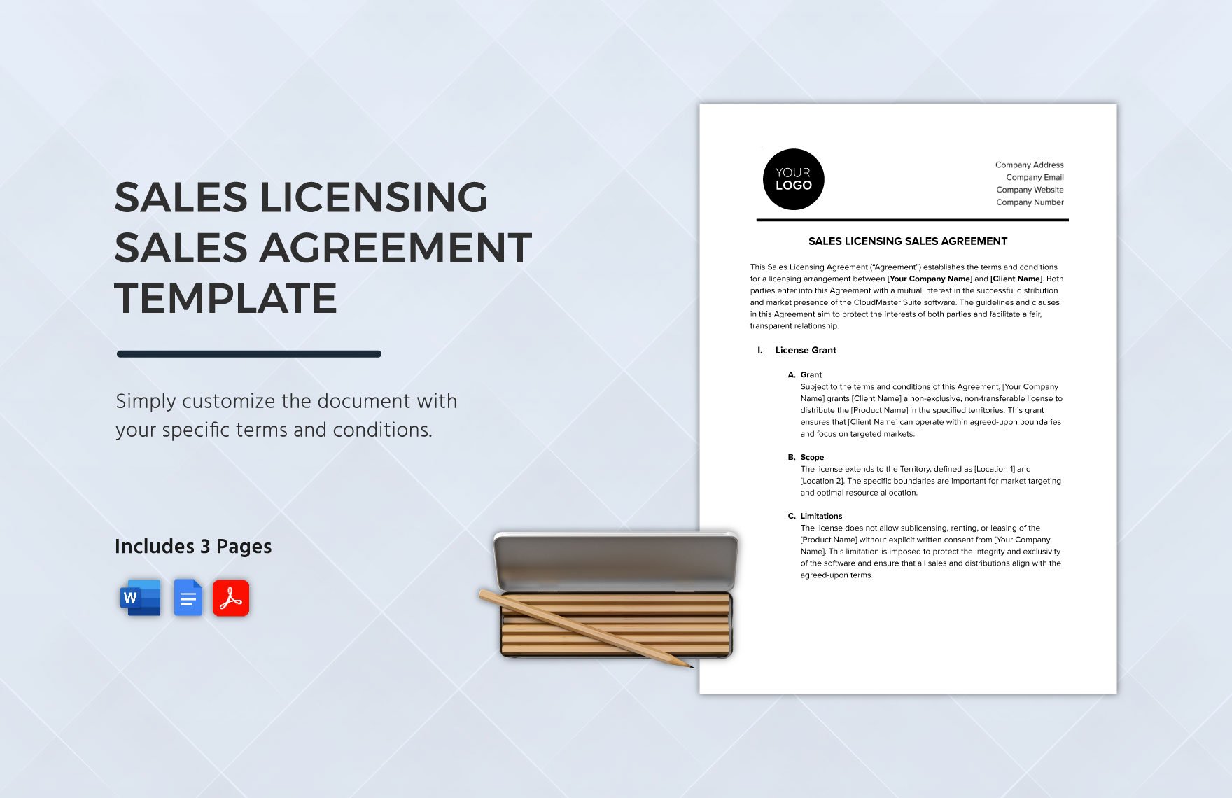 Sales Licensing Sales Agreement Template