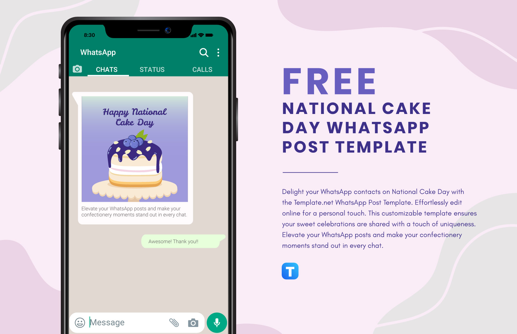 National Cake Day WhatsApp Post