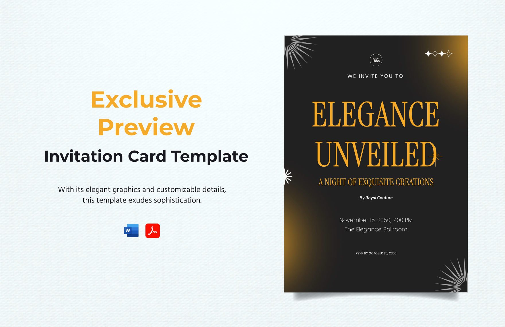 Exclusive Preview Invitation Card Template