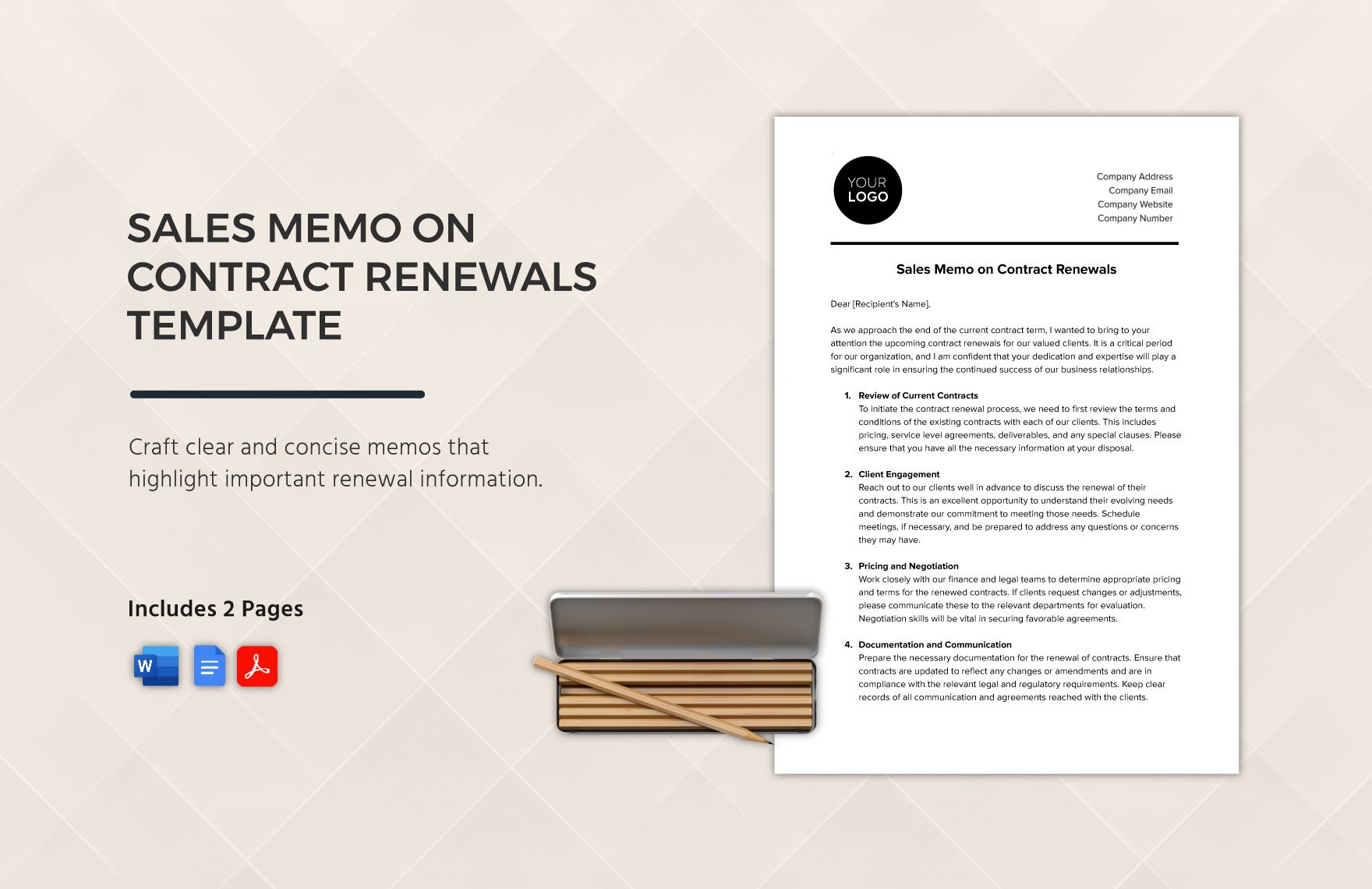 Sales Memo on Contract Renewals Template
