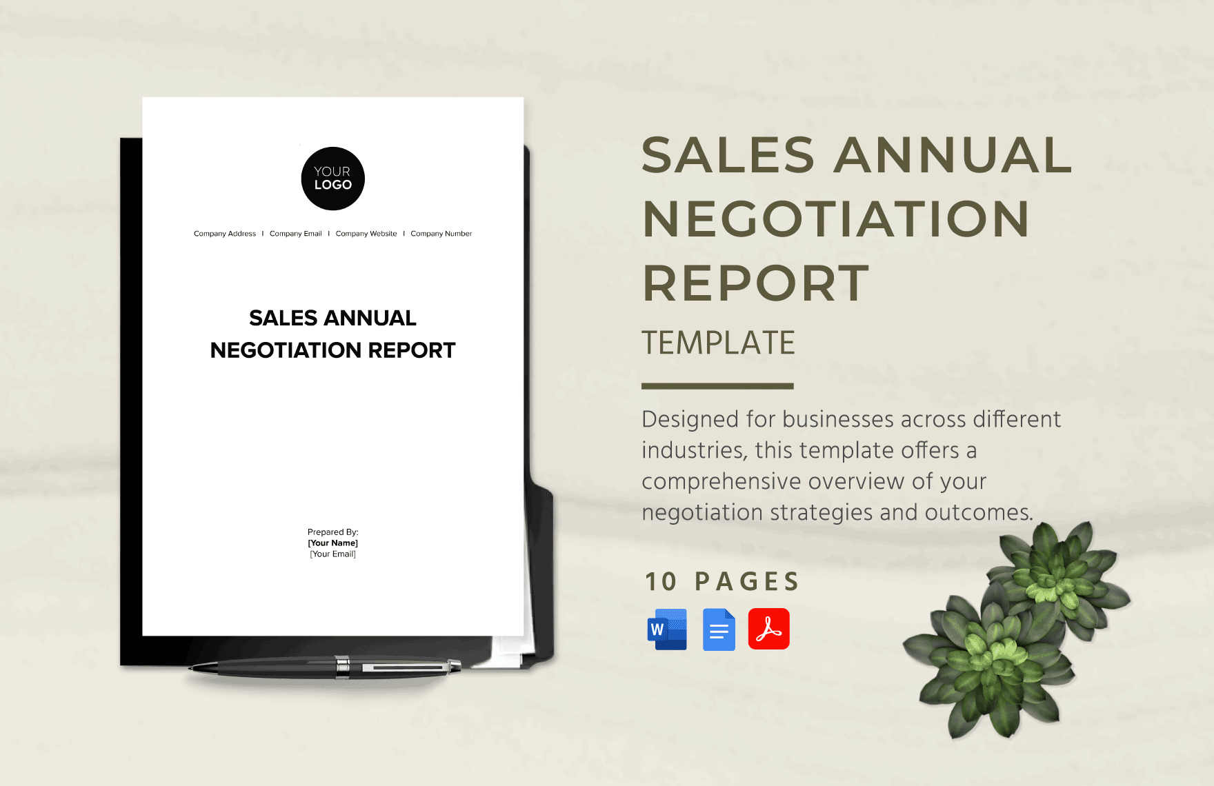 Sales Annual Negotiation Report Template