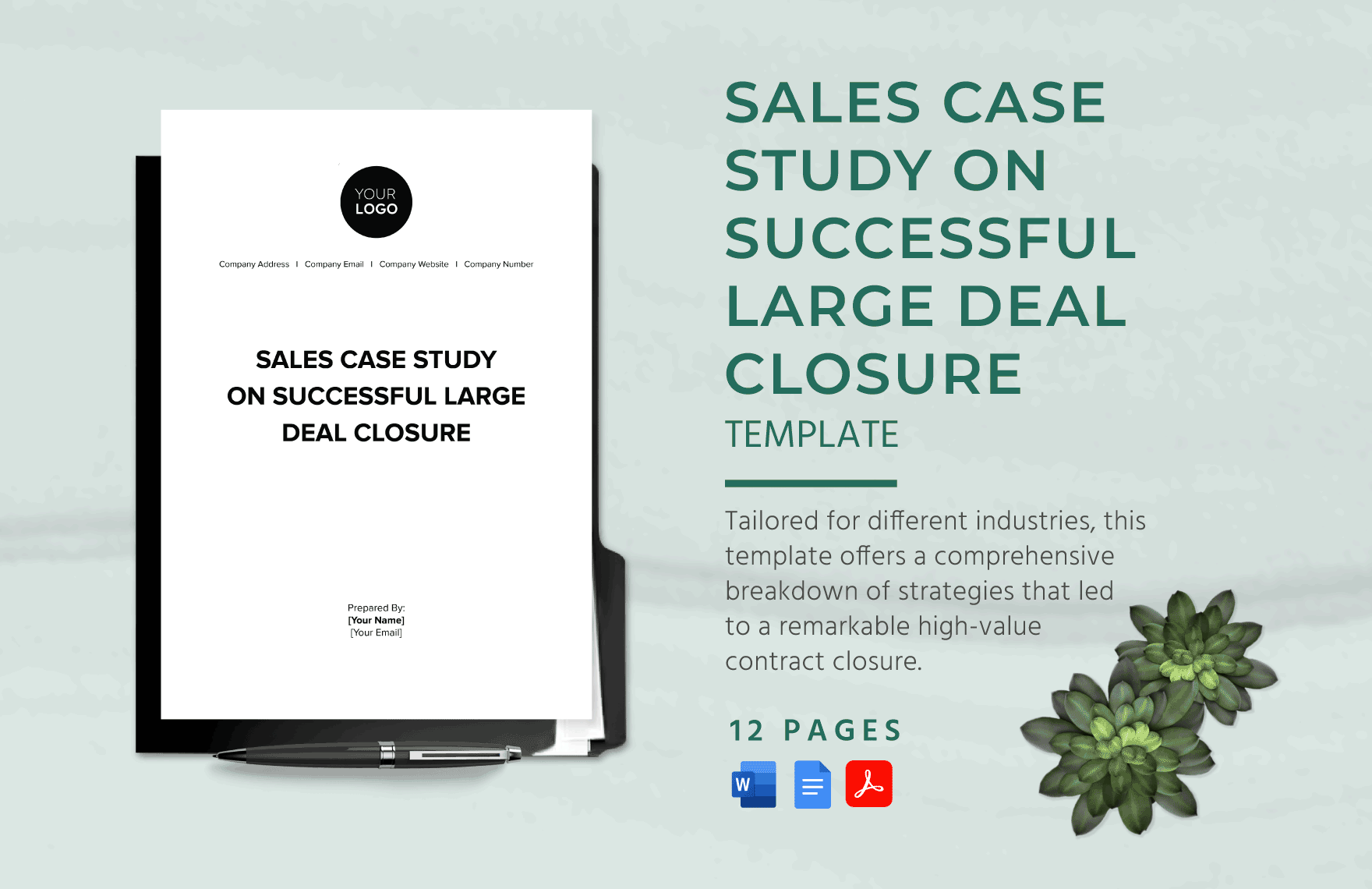 Sales Case Study on Successful Large Deal Closure Template