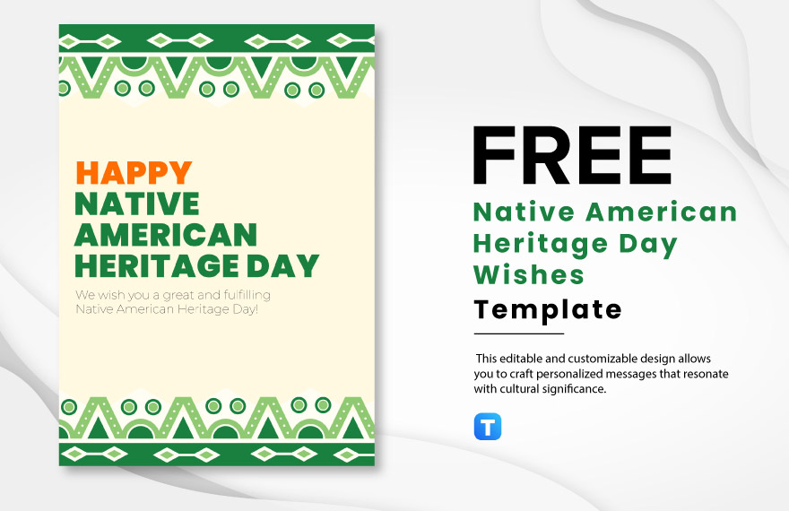 Free Native American Heritage Day Wishes Template