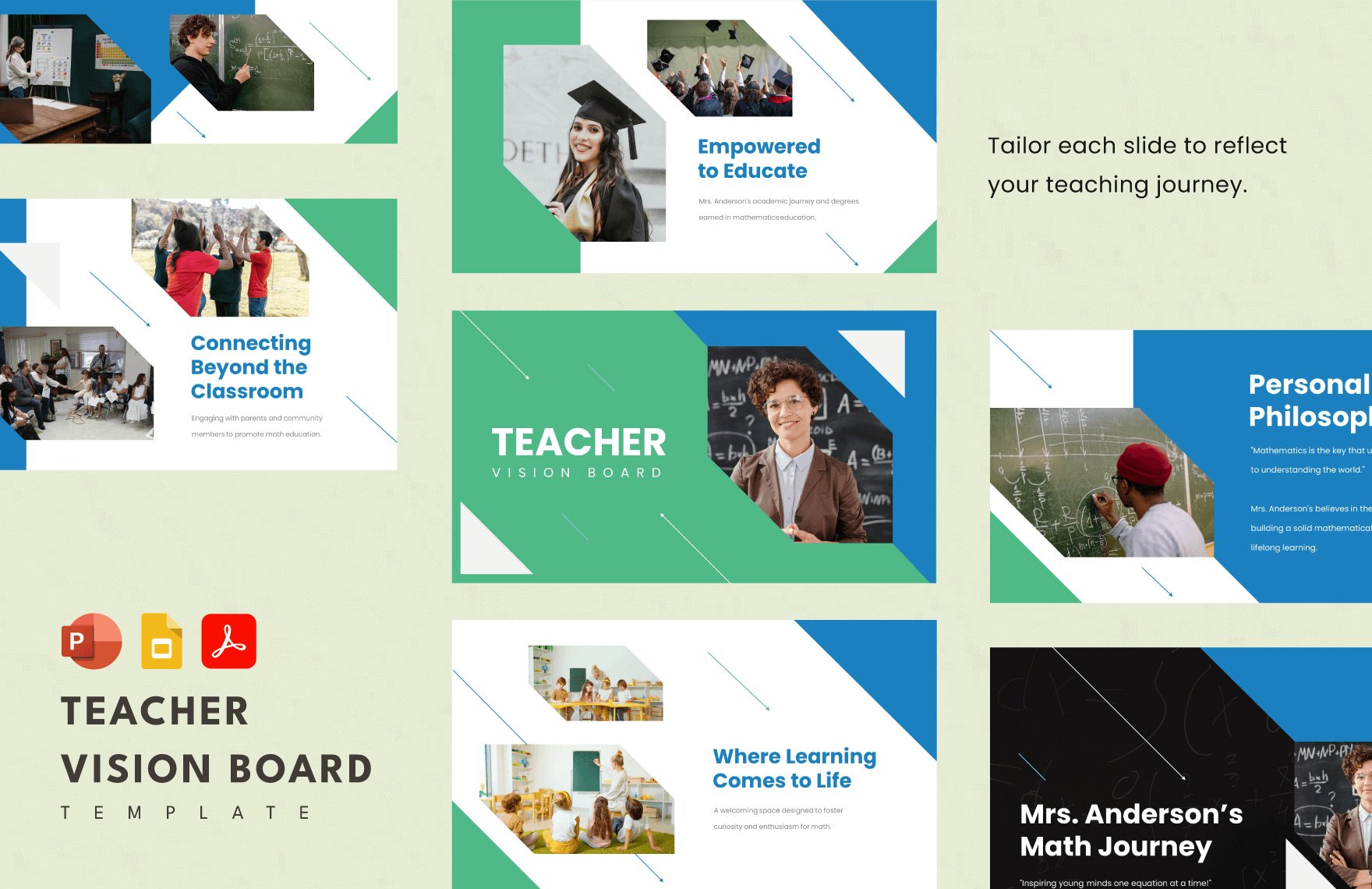 Teacher Vision Board Template in PDF, PowerPoint, Google Slides