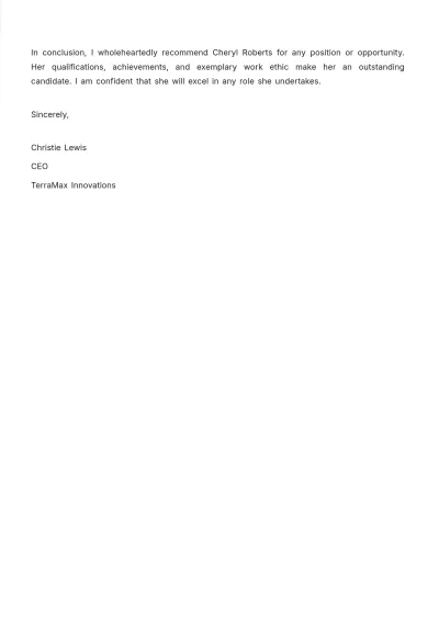 Free Draft Recommendation Letter Template to Edit Online