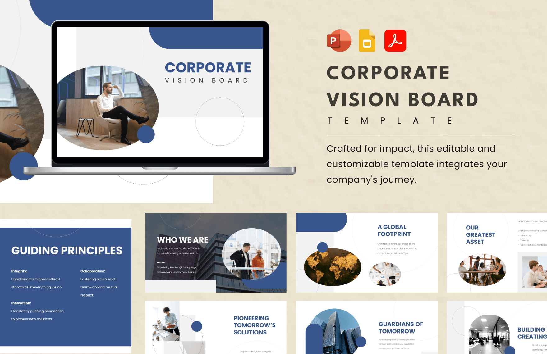 Corporate Vision Board Template in PDF, PowerPoint, Google Slides