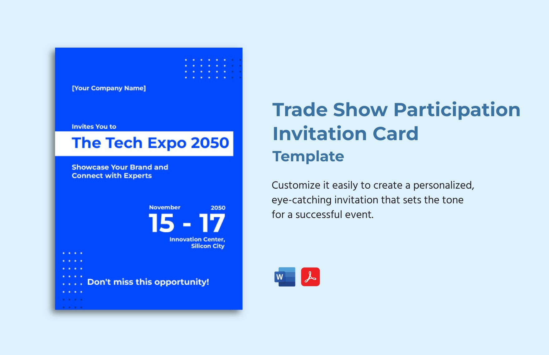Trade Show Participation Invitation Card Template