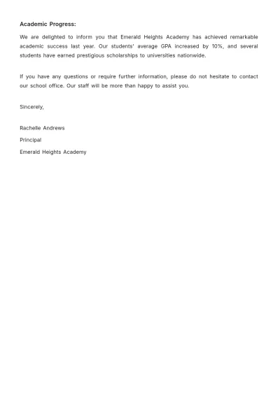 Free Sample School Letter Template to Edit Online