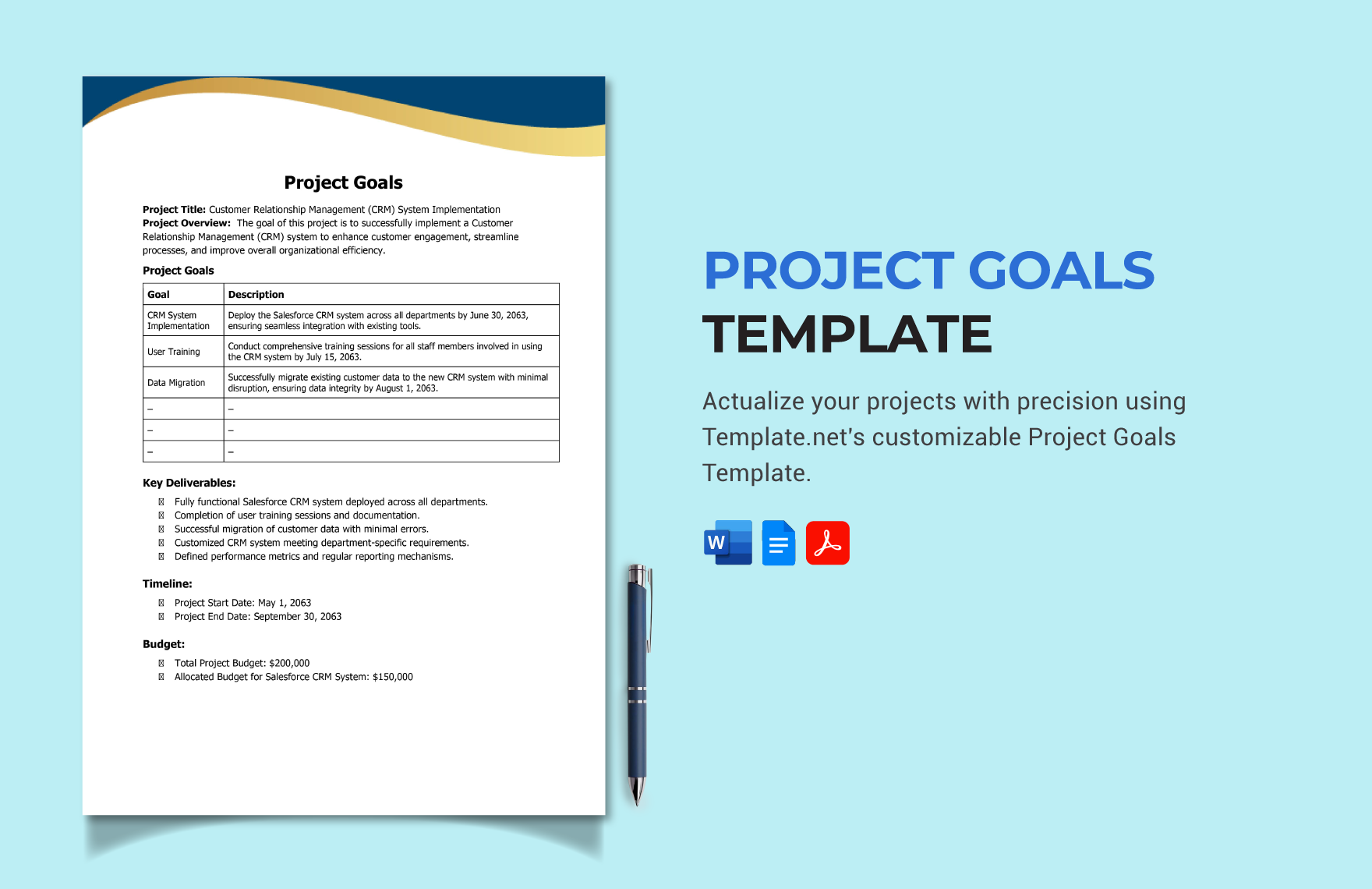 Project Goals Template