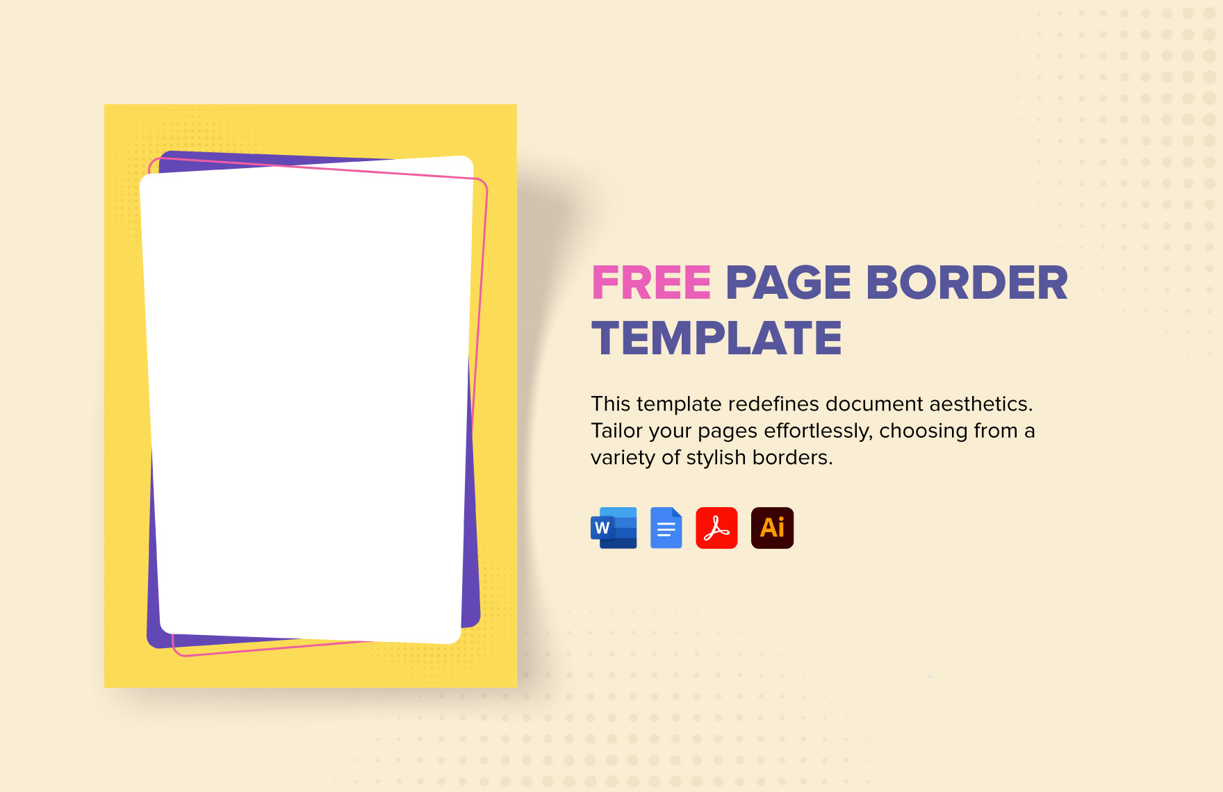 Free Page Border Template in Word, Google Docs, PDF, Illustrator, Apple Pages