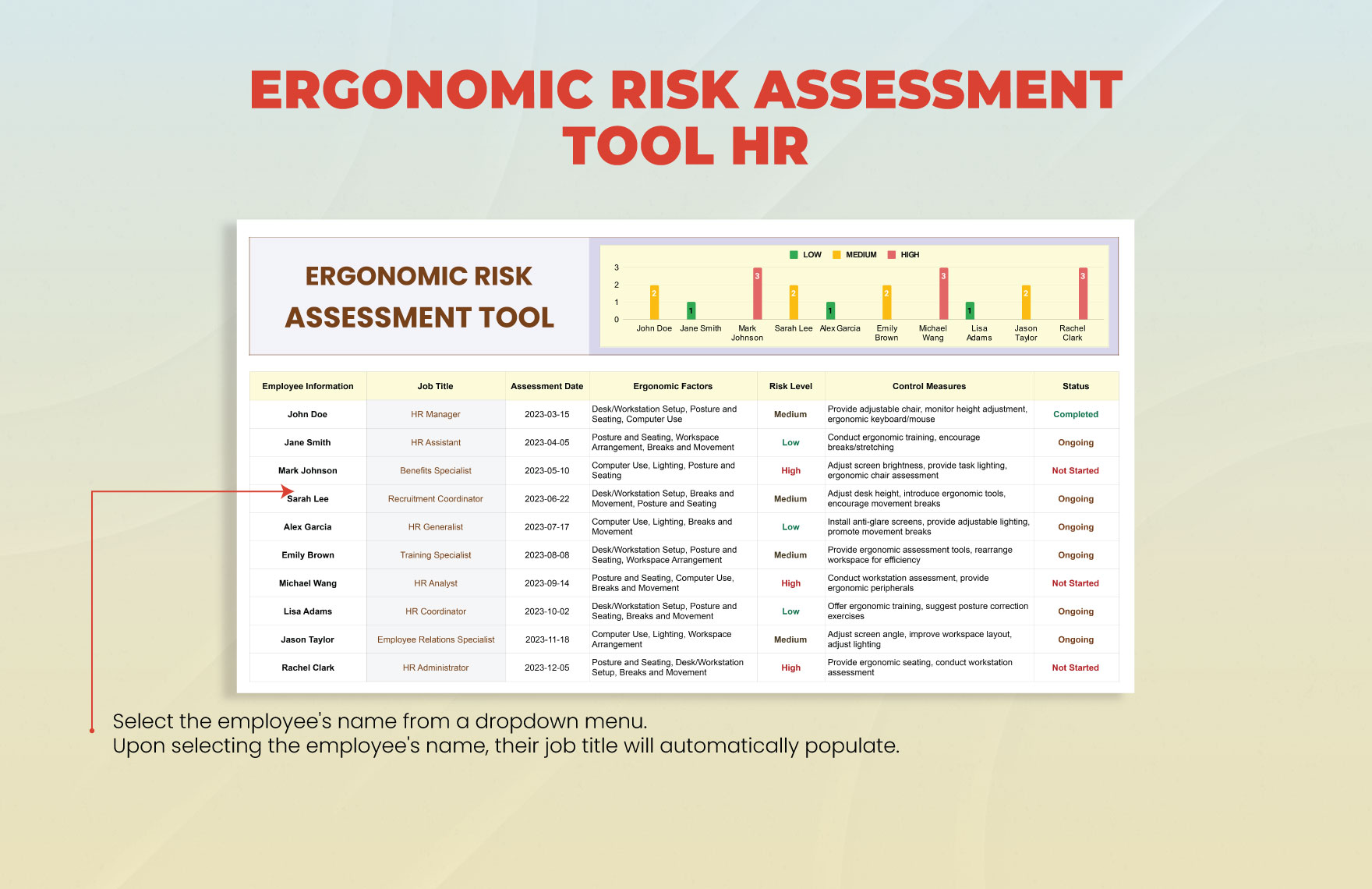 Ergonomic Risk Assessment Tool HR Template