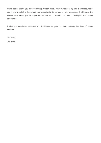 Free Dear Coach Letter   Template to Edit Online