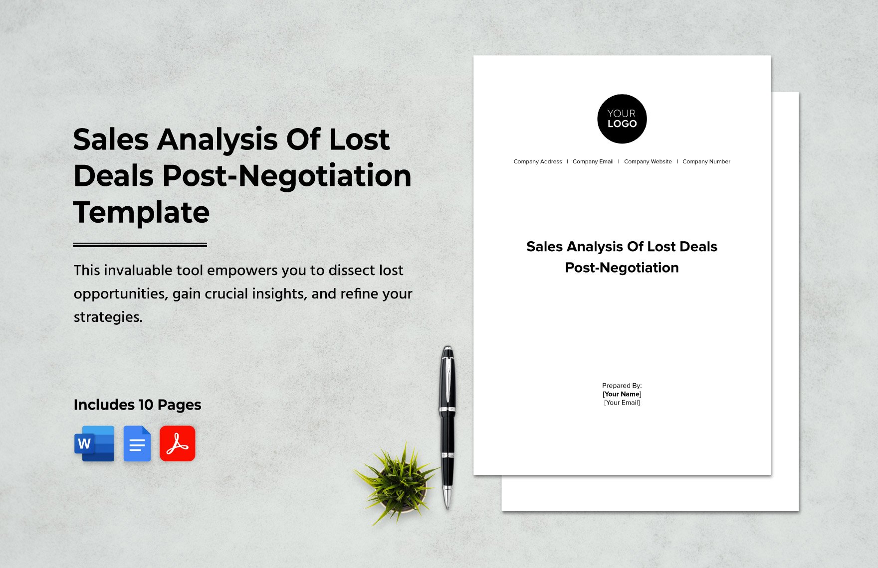 Sales Analysis Of Lost Deals Post-Negotiation Template
