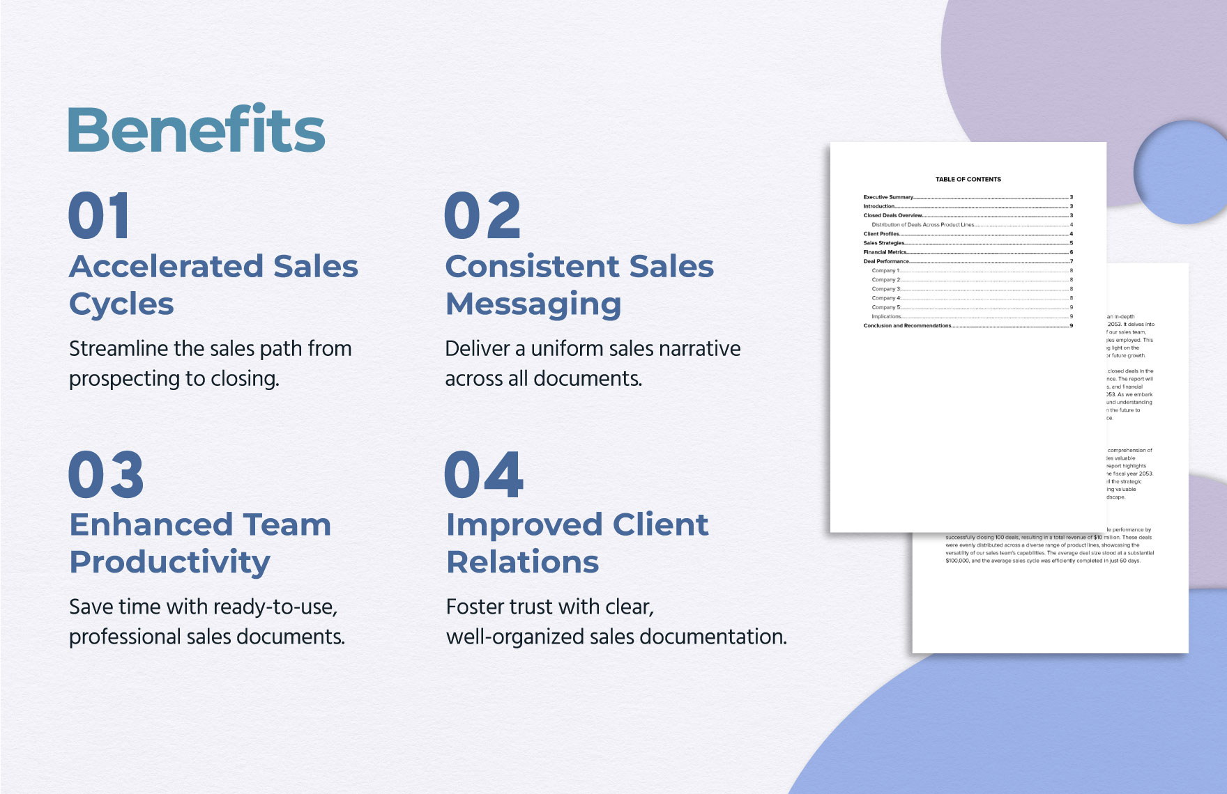 Sales Financial Analysis of Profitable Closed Deals Template