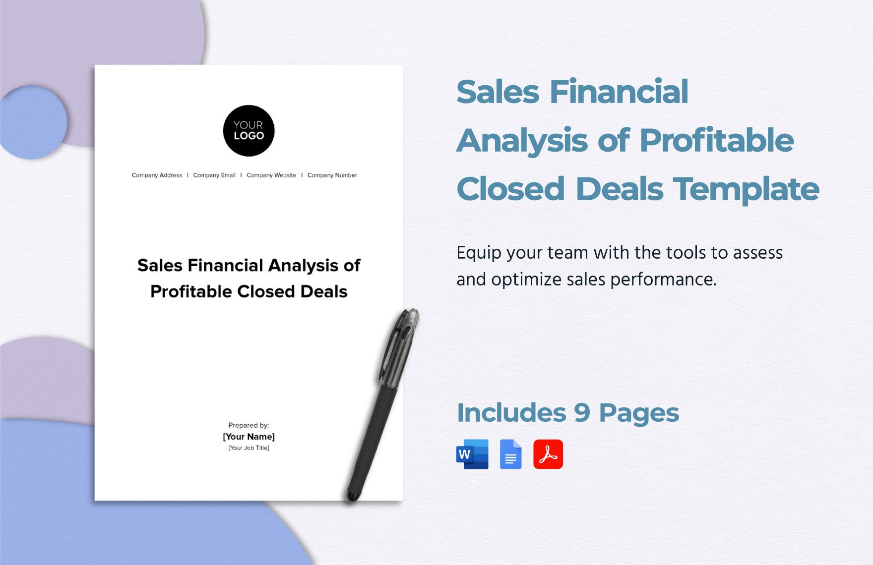 Sales Financial Analysis of Profitable Closed Deals Template