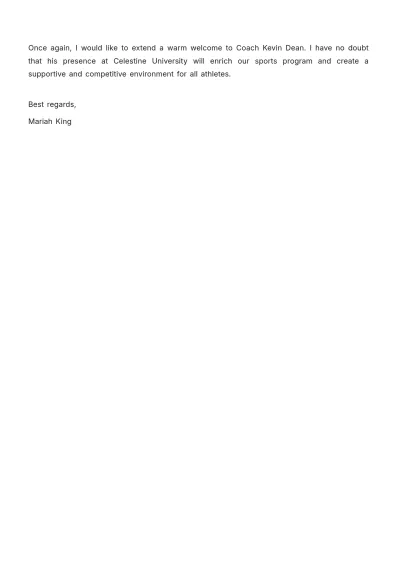 Free Meet the Coach Letter  Template to Edit Online