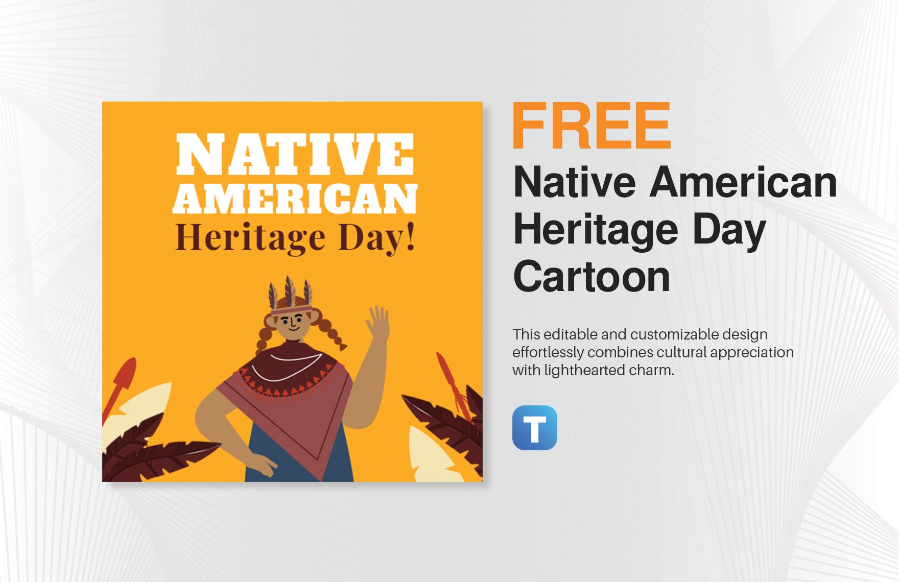 Native American Heritage Day Cartoon Template