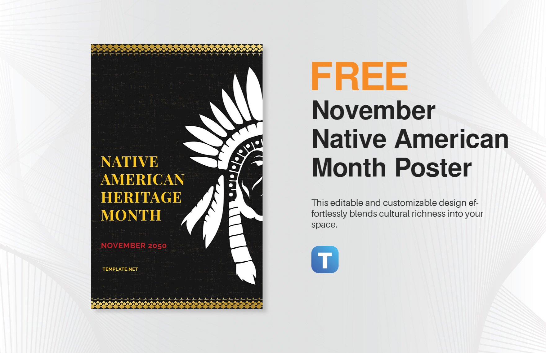 Free November Native American Month Poster Template