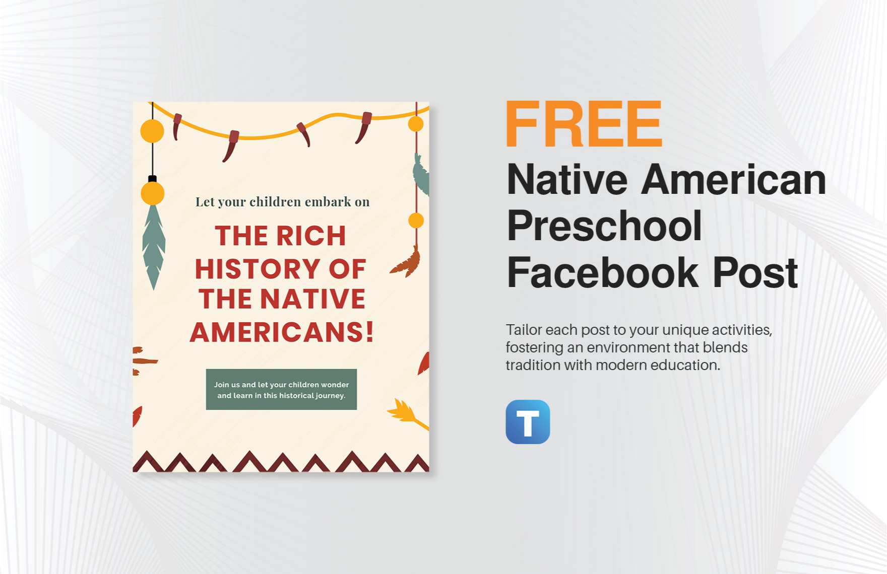 Free Native American Preschool Facebook Post Template