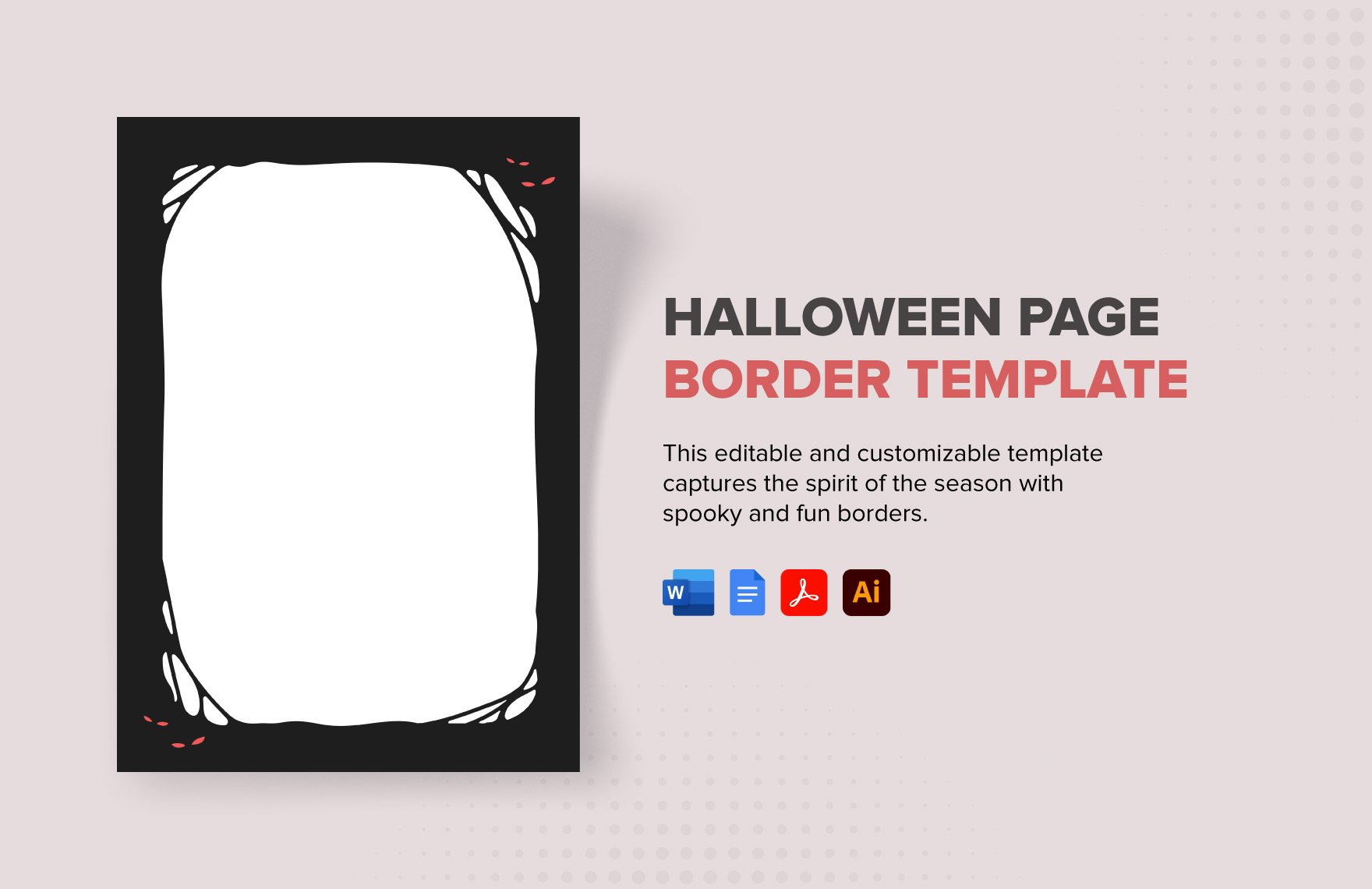 Halloween Page Border Template in Word, Google Docs, PDF, Illustrator
