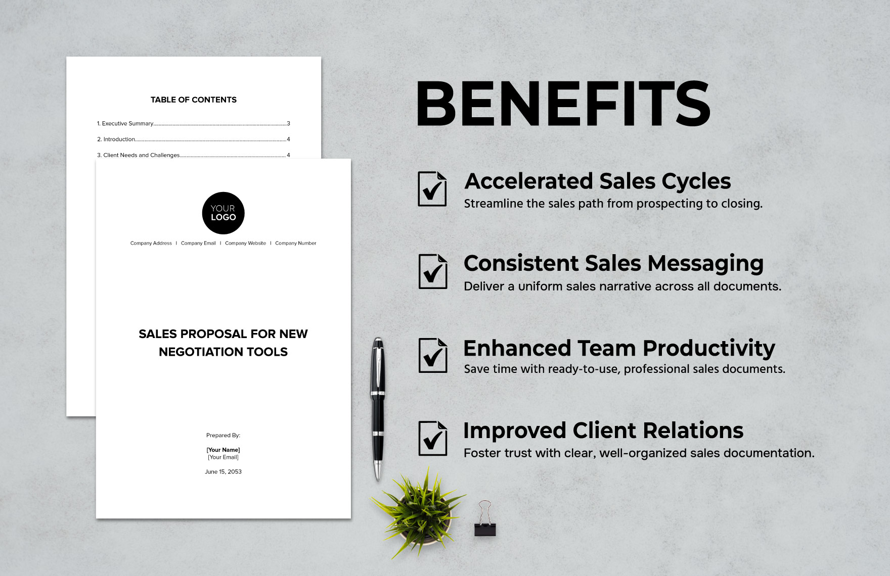 Sales Proposal for New Negotiation Tools Template