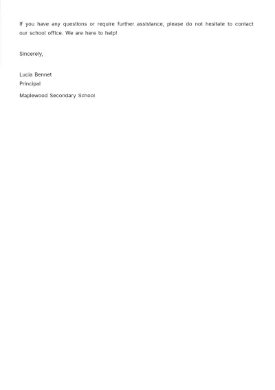 Free Official School Letter   Template to Edit Online