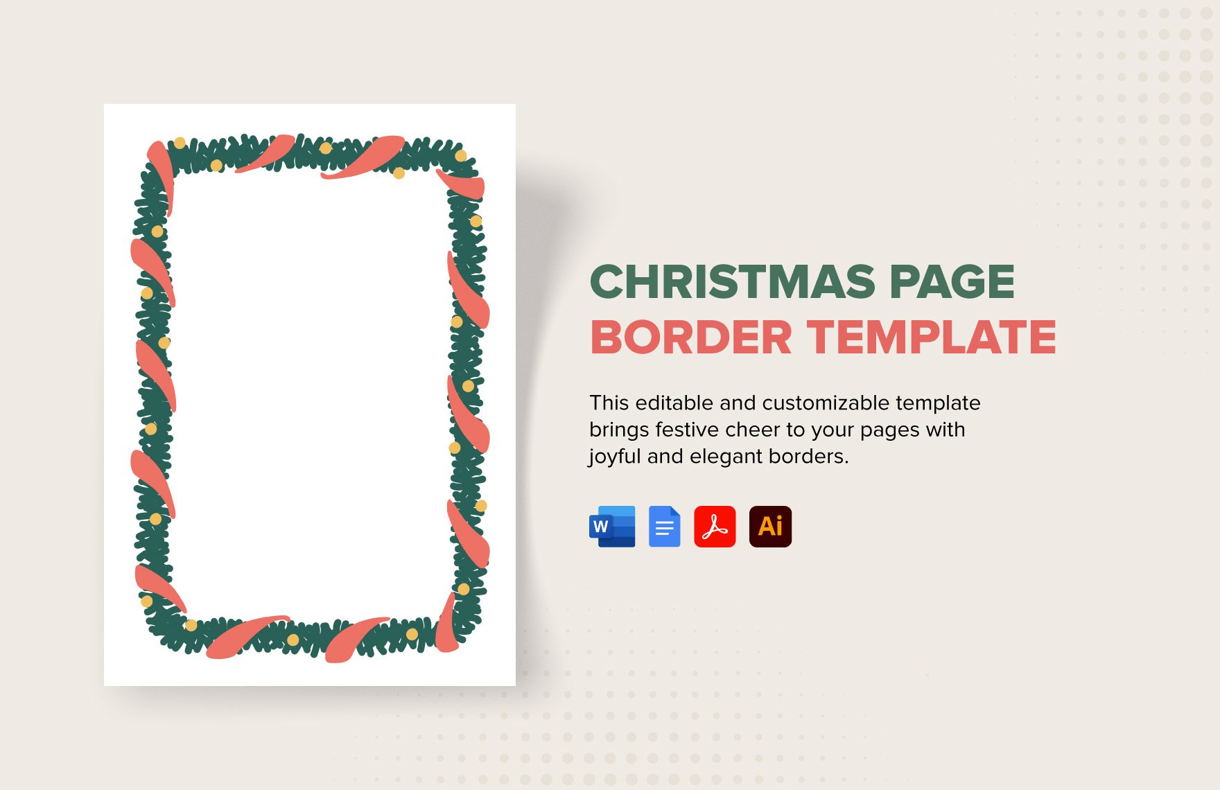 Christmas Page Border Template in Word, Google Docs, PDF, Illustrator